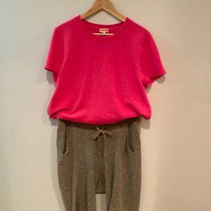 J. Crew Short Sleeve Cashmere Sweater - Icy Rose - XL